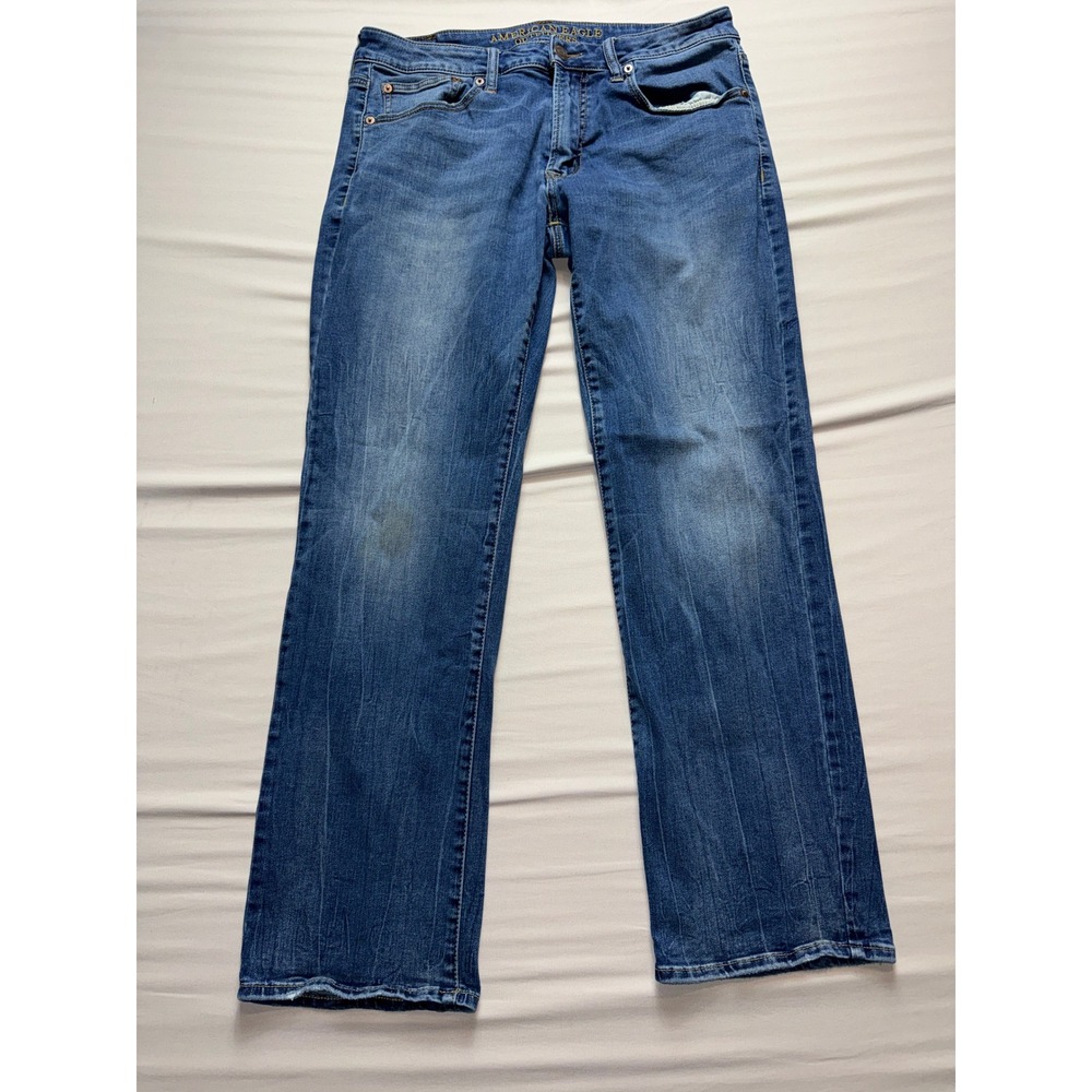 American Eagle Original Straight Jeans Mens 34x32 Active Flex (Minor Wear)